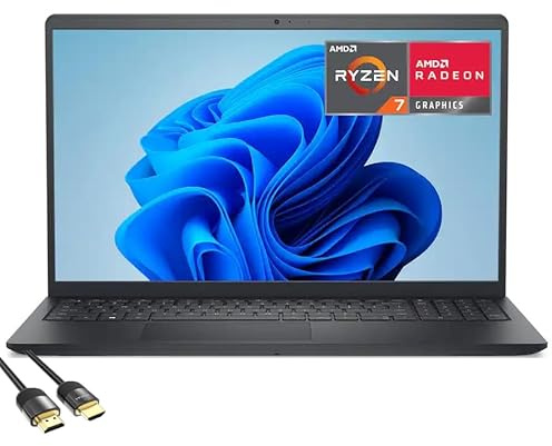 Dell Inspiron 15.6 2K IPS Touchscreen Laptop for Business & Student,AMD Ryzen 7 7730U, Copilot+ PC,32GB RAM 1TB SSD,Numeric Pad, PDG HDMI Cable, US Version KB, Win 11 Pro,Carbon Black