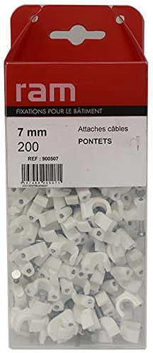 Pontet Attache-cable Blanc Diamètre 7 mm boite de 200 pieces