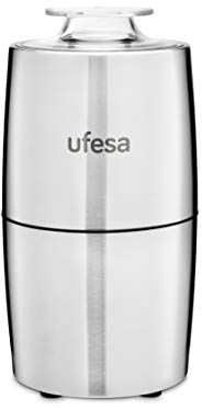 Ufesa MC0470 Molinillo de Café, 200W, 70gr de Capacidad, Cuchillas y Recipiente en Acero Inoxidable, Tapa Transparente