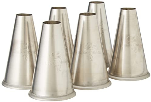 Lacor 68912 - Pack 6 Boquilla Redonda Acero Inoxidable 12cm - Cocina | En acero inoxidable, para un uso práctico y profesional en cocina; ideal para cocina profesional y uso diario en casa