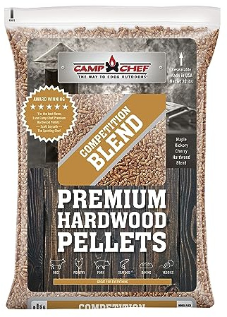 Camp Chef Competition Blend BBQ Pellets, Hardwood Pellets for Grill, Smoke, Bake, Roast, Braise and BBQ, 20 lb. Bag