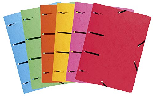 Exacompta 447100E 25er Pack Sammelmappen Punchy+ aus Colorspan mit 3 Innenklappen und Gummizügen für DIN A4 farbig sortiert Juris-Mappe Sammelmappe Dokumentenmappe Aufbewahrungsmappe