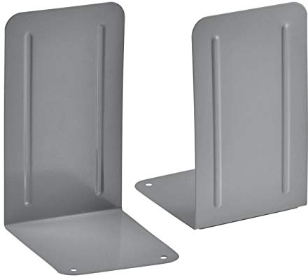 Acrimet Premium Buchstützen aus Metall rutschfest Schwerlast 17.5 x 10 x 11.7 cm (Grau) (1 Paar)