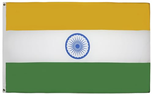 AZ FLAG Drapeau Inde 150x90 cm Drapeau Indien Polyester Léger 2 Œillets