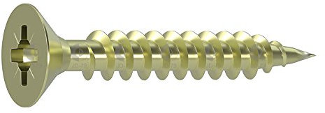 Dresselhaus JD-79 Spanplatten-Schrauben Senkkopf-Z, 3,5 x 15 mm, galvanisch verzinkt, gelb chromatiert, 1000 Stück
