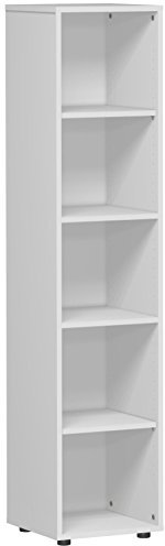 Gera Möbel Schranksystem Flex Regal, Holzdekor, lichtgrau, 40 x 40 x 180.8 cm