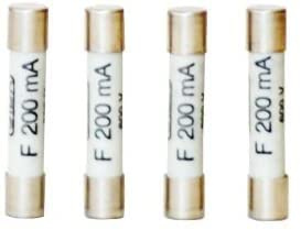 SIBA Pack of 4-200mAFUSE600V - Quick Acting 200mA 600V Fuse - 6.3 x 32mm - For Di-Log Multimeters - Ceramic Tube from Testermans