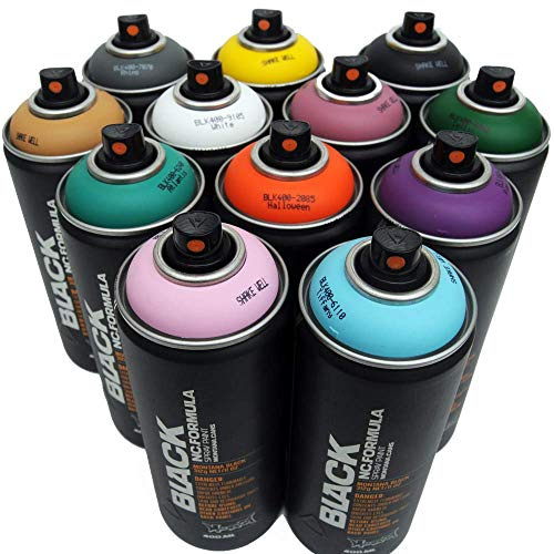 Montana Black 400 ml set di 12 colori complementari graffiti Street art murale vernice spray