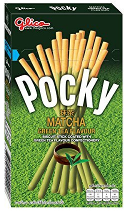 Glico Pocky Matcha Green Tea Flavour Biscuit Stick Thai Snack, 39 G. (Pack of 6) by Glico