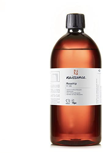 Naissance Wildrosenöl/Hagebuttenkernöl (Nr. 246) - 900ml - Natürliches, feuchtigkeitsspendend, nährend & pflegend für alle Hauttypen - für Haare, Gesicht, Haut und Nägel