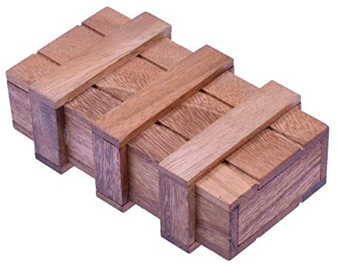 LOGOPLAY Scrigno del tesoro con 2 scomparti segreti – Scrigno del tesoro – Scatola magica – Gioco di pensiero – Giochi di pazienza – Gioco di logica in legno