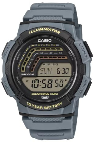 Casio WS-1800-2AVEF, Illuminator, 10 Ans, Batterie WR100M, Compteur à rebours, FR_BE: Casio WS-1800-2AVEF, Illuminator, 10 Ans, Batterie WR100M, Compteur à rebours