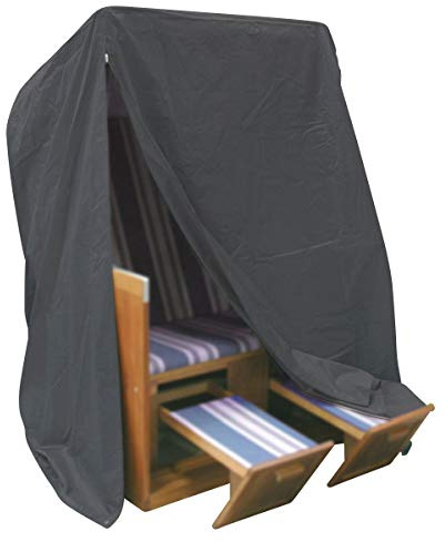 Fachhandel-Plus Komfort Schutzhülle für Strandkorb, Polyester, Anthrazit, 170 x 153 x 105 cm