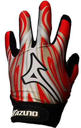 Mizuno Adult Parashock Batting Gloves (Scarlet/Black, Small)