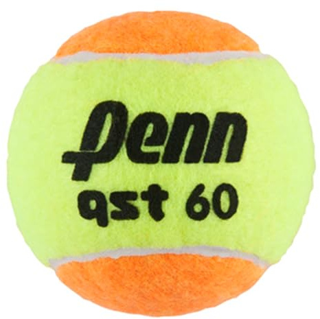 Penn QST 60 Tennis Balls - Youth Felt Orange Tennis Balls for Beginners, 12 Ball Polybag