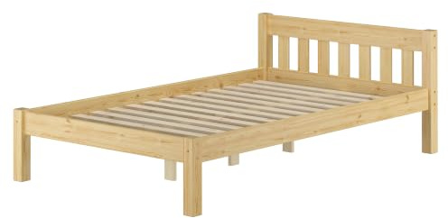 Erst-Holz®Einzelbett Bettrahmen 120x200 Futonbett Kieferbettgestell Massivholz Natur Rollrost 60.38-12