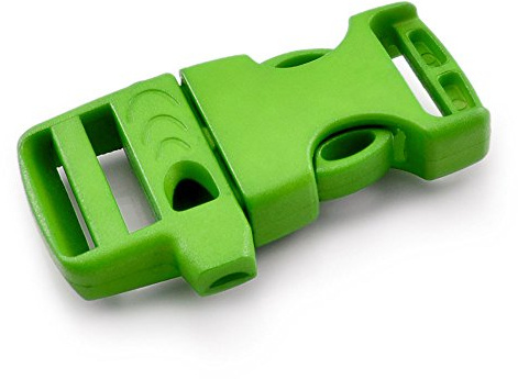 Ganzoo 10x Chiusura a scatto con fischietto, 1,9cm, in plastica, chiusura a clip, verde