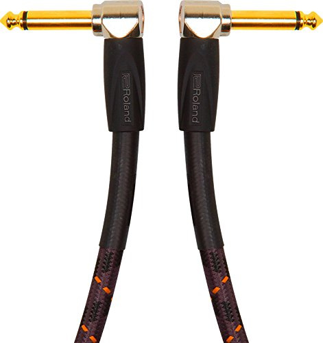 Roland Gold-Serie Patch/Pedal-Kabel – gewinkelte 6,3-mm-Klinkenstecker, Länge: 1 m – RIC-G3AA