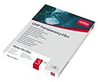 Nobo 33638235 Folie für OHP Schreibfolie, für A4, Stärke: 120 My, Packung, für Direktbeschriftung mit allen Markern, 100 Stück