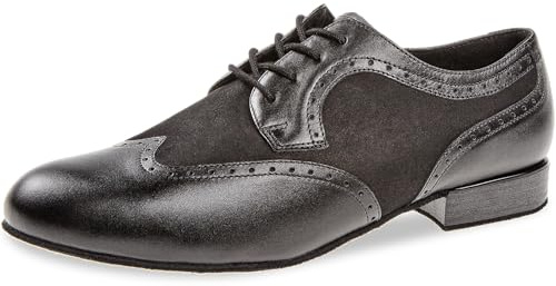 Diamant Chaussures de Danse pour Hommes 089-026-145 - Cuir Noir - Extra Large - 2 cm Standard - Semelle en Daim - Taille: UK 10