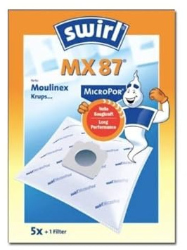 Swirl® MX 87® EcoPor® Staubsaugerbeutel für Moulinex, 4 Beutel