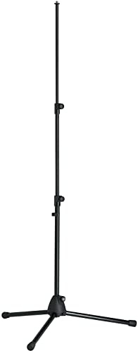 K&M König & Meyer 19900.500.55 Tripod Microphone Stand | Lightweight Base | Sturdy Folding Legs | Adjustable Height Clutch Up To 58” | Storage/Travel Compact Design | Pro Grade | German Made | Black