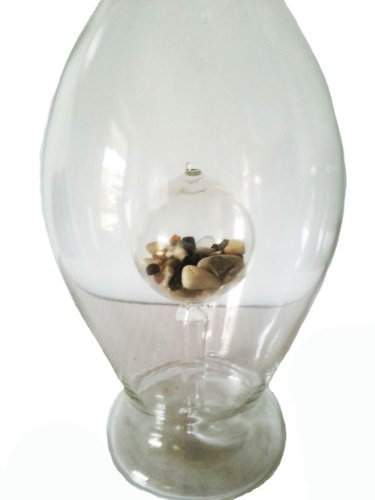 Oberstdorfer Glashütte Karaffe bauchige Glasflasche mit Edelsteinen Kristallglaskaraffe mit Sodalith innen mundgeblasen Füllmenge 0,5 Liter Höhe ca. 30 cm