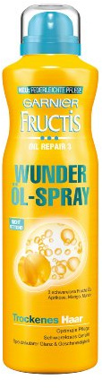 Fructis Oil Repair 3 Wunder Öl-Spray/Tiefenwirksame Haarkur mit 3 schwerelosen Frucht-Ölen (für trockenes Haar - ohne zu fetten) 1er Pack - 150 ml