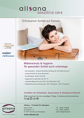 Allsana Sensitive Care Reiselaken 180x260 cm, weiß, Allergiker Milbenschutz, allergendicht