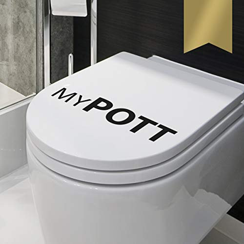 WANDKINGS WC Deckel myPOTT Aufkleber 30 x 7 cm Gold - erhältlich in 33 Farben