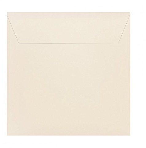 Paper24 100 quadratische Briefumschläge 220 x 220 mm, 22x22 cm, 120 g/m² mit Haftstreifen Farbe: 01 Zartcreme