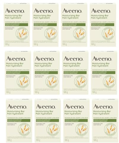 AVEENO Naturals Moisturizing Bar for Dry Skin 3.50 oz (Pack of 12) - Packaging May Vary