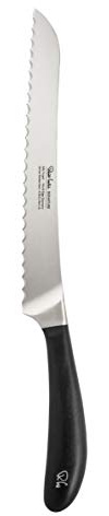 Robert Welch Signature Bread Knife, 22 cm - Crafted from German 1.4116 Stainless Steel. Scalloped Blade Ideal for Slicing Through Crusty Loaves, French Sticks and Cakes.