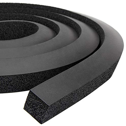 13Ft NBR+PVC Air Conditioner Foam Seal Insulating Strip 2 Roll 1 x 1 Inch 6.5 Feet Long Heavy Duty Window Seal Weather Stripping with High Resilience No-Adhesion