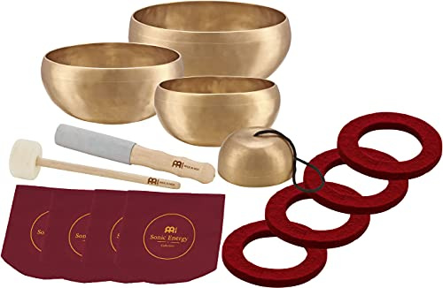 Sonic Energy Klangschalen Set Cosmos Series – 250/650/800/1000 g – Für Meditation & Klangheilung – Inkl. Hülle, Filzring & Schlägel (SB-C-2700)