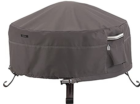 CLASSIC ACCESSORIES 55-485-015101-EC Ravenna Vollabdeckung, runde Feuerstelle, Premium-Outdoor-Abdeckung mit strapazierfähigem und wasserabweisendem Stoff, Taupe, 91,4 cm