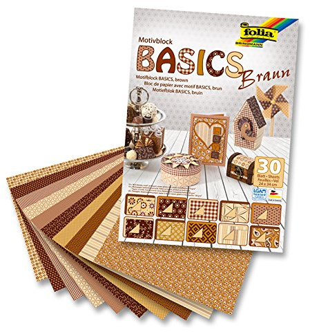 NEU Motivblock BASICS Braun, 24x34 cm, 30 Bogen