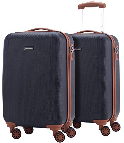 Hauptstadtkoffer - Wannsee - 2 x Handgepäck Koffer-Set Trolley-Set Rollkoffer sehr Leichter Reisekoffer, ABS Hartschalenkoffer 4 Rollen, TSA Zahlenschloss, Dunkelblau