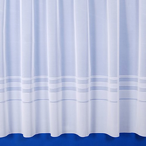 Leanne Semi-Plain Net Curtain In White - Sold By The Metre - 54 (137cm) Drop
