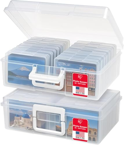 IRIS 10,2 x 15,2 cm Fotobox Aufbewahrung – 16 Innen Photo Keeper Foto-Organizer, Aufbewahrungsbehälter für Fotos, Polyvinylchlorid, Transparent, Cases (2 Pack), 2