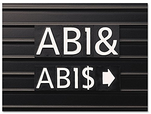 Quartet Characters for Magnetic Letter Boards, Helvetica Font, 1 Inch, 128 Characters per Set, White (M1)