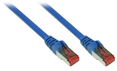 Alcasa Cat6a 25m - Cable de Red (25 m, Cat6a, S/FTP (S-STP), RJ-45, RJ-45, Azul)
