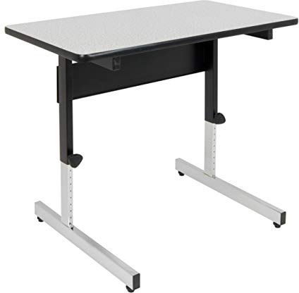 Calico Designs Adapta Desk - Height Adjustable Desk - 23-33.5 - All-Purpose Standing Table for Home Office, Art, and More - Spatter Gray/Black