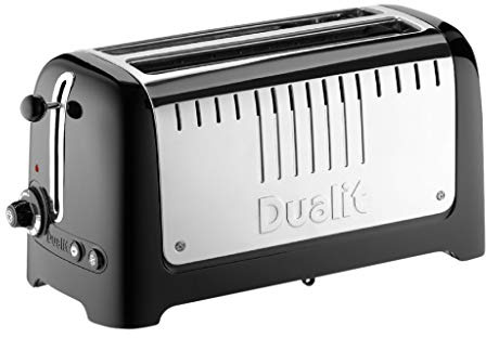 Dualit LITE Toaster 4 Scheiben Schwarz, 36-mm-Schlitze, Bagelfunktion | Edelstahl-Gehäuse, Auftaufunktion, Warmhaltegestell, robuste Verarbeitung, langlebig, hochwertige Materialien, zuverlässig