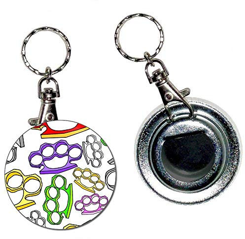 Knuckle Duster Pattern - 55mm Button Badge Bottle Opener Key Ring