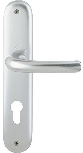HOPPE 2x Drückergarnitur TOKYO - auf Langschild Profilzylinder Entfernung 88mm, für Türstärke 37-42mm, silber eloxiert, Doppelpack