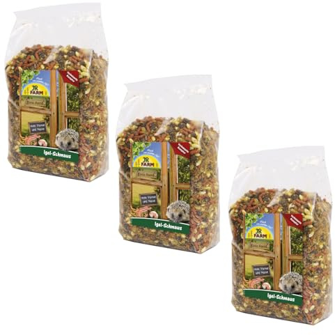 JR FARM Igel-Schmaus | 3er Pack | 3 x 500 g | Energie- und nährstoffreiches Alleinfuttermittel für Igel | Mit über 80% tierischem Proteinanteil aus Fleisch, Insekten und Fisch