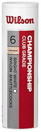 Wilson Unisex Badminton Shuttlecocks Wilson Championship Shuttle Tube med 6, vit, One Size Pack UK