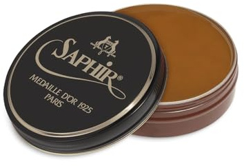SAPHIR Medaille d’Or Pate De Luxe - Natural Wax Shoe Polish for Leather Shining - 50ml - Light Brown
