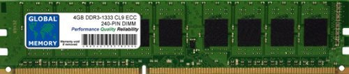 GLOBAL MEMORY 4GB DDR3 1333MHz PC3-10600 240-PIN ECC DIMM (UDIMM) Memoria RAM para SERVIDORES/Estaciones DE Trabajo/Placas Base